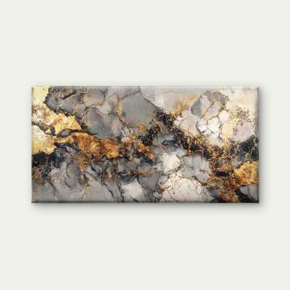 Dark Marble & Gold Abstract Wall Art Canvas Office Home Room Framed 120x60cm - Bella Home Decor