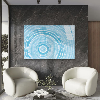Light Blue Coastal Wate Tempered Glass Printing Wall Art Australian Made Quality