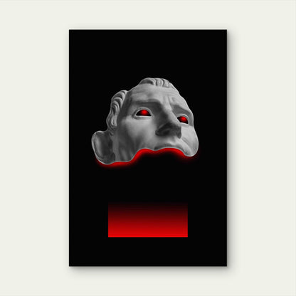 Antique Sculpture Human Face Surreal Collage 60x90cm Metal Print Ready to Hang
