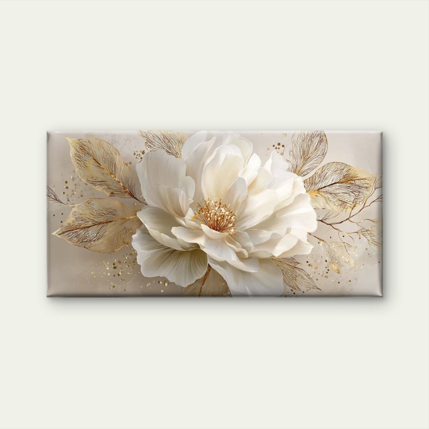 Elegant Golden Flower Petals Wall Art Canvas Office Home Room Framed 120x60cm