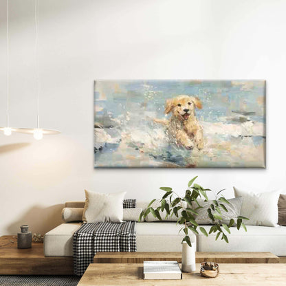 Puppy Ink Painting Wall Art Canvas Office Home Room Framed 120x60cm - Bella Home Decor
