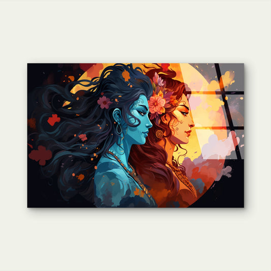 Abstract Fantasy Women Profile Acrylic Glass Printing Wall Art Australian Made Quality