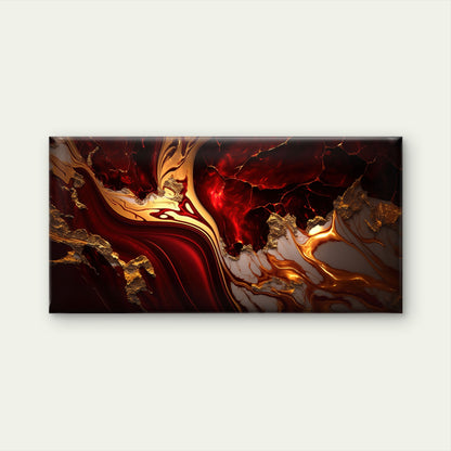 Red Gold Abstract Marble Art Wall Art Canvas Office Home Room Framed 120x60cm