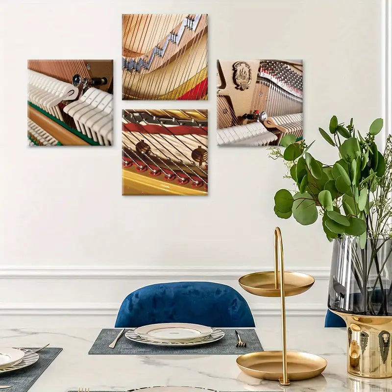 4pcs Guitar Painting, Tuning   GPT   Wall Art Canvas Framed