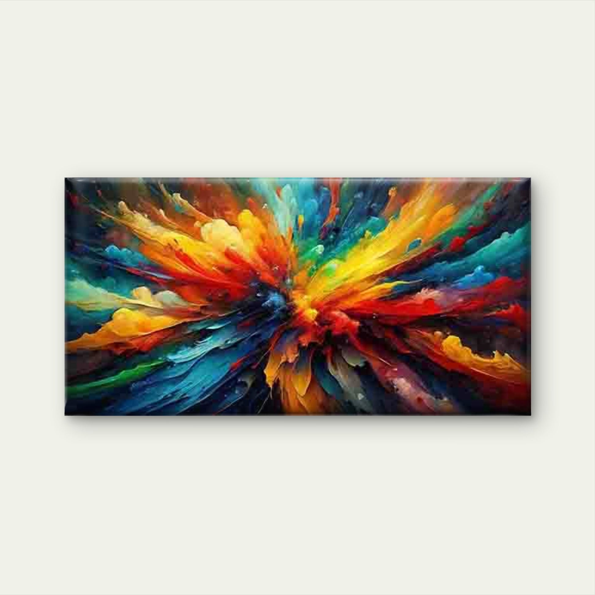 Vibrant Explosion of Colors Wall Art Canvas Office Home Room Framed 120x60cm - Bella Home Decor