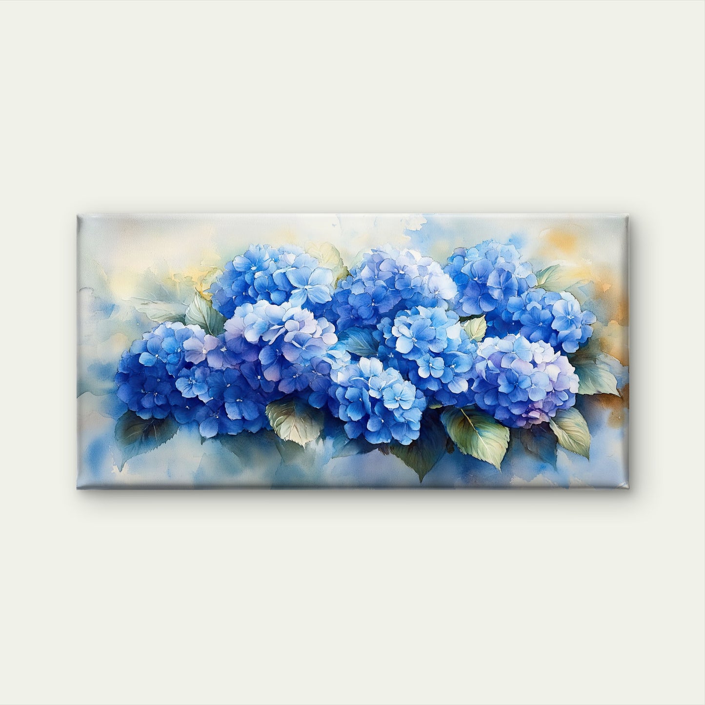 Vibrant Blue Floral Bouquet Wall Art Canvas Office Home Room Framed 120x60cm