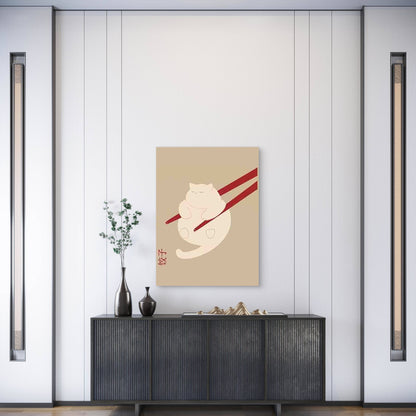 Cat Dumpling Art 60x90cm Metal Print Ready to Hang - Bella Home Decor
