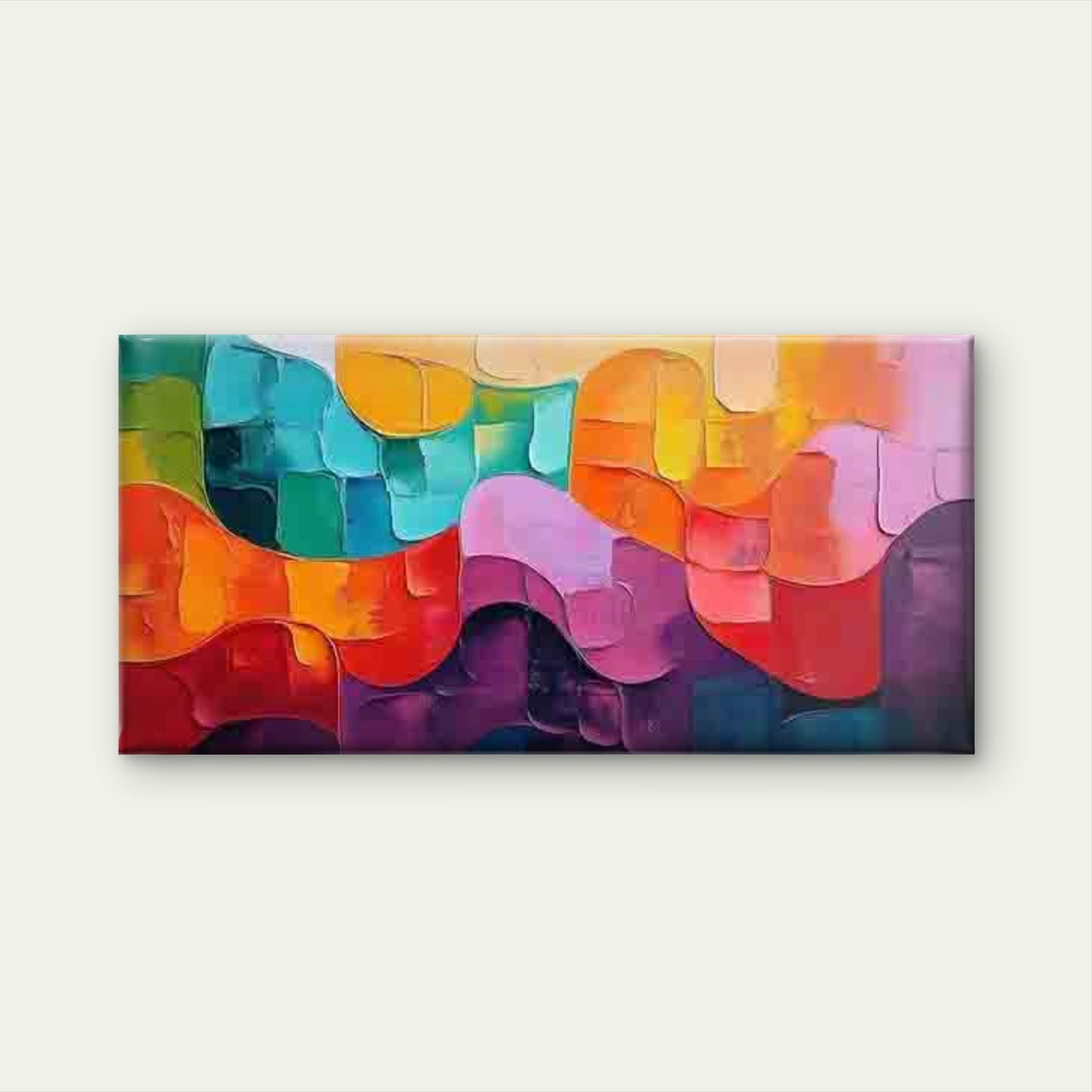 Impasto Style Abstract Design Wall Art Canvas Office Home Room Framed 120x60cm
