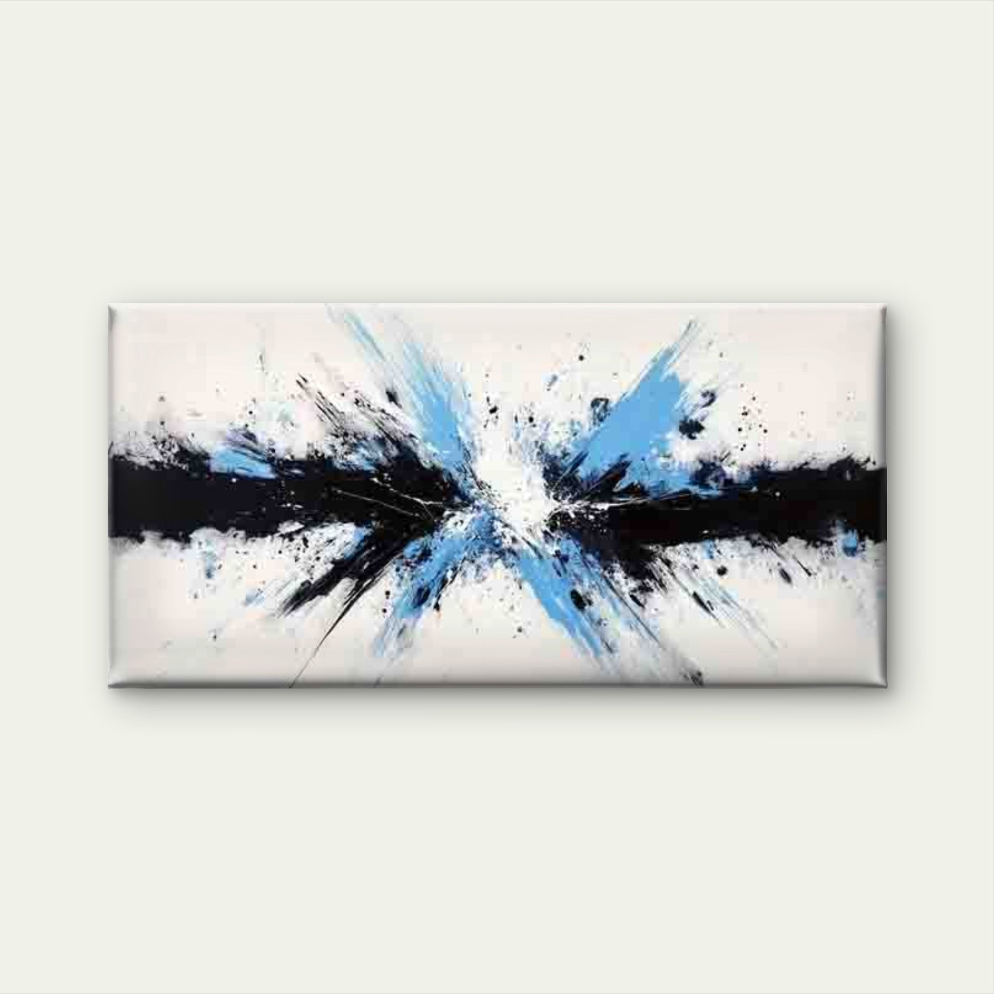 Abstract Monochrome Palette Wall Art Canvas Office Home Room Framed 120x60cm - Bella Home Decor
