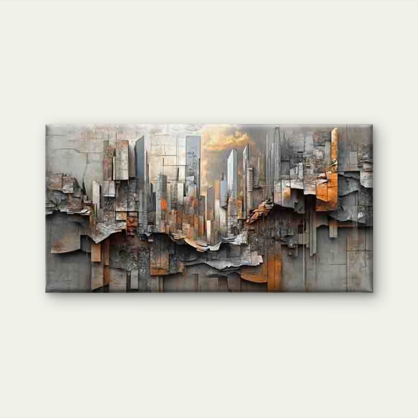 Abstract Cityscape Wall Art Canvas Office Home Room Framed 120x60cm