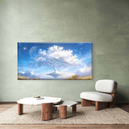 Fantasy Sky with Floating Tree Wall Art Canvas Office Home Room Framed 120x60cm - Bella Home Decor