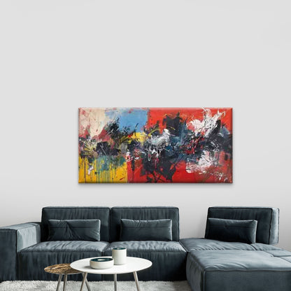 Abstract Colorful Paint Splash Wall Art Canvas Office Home Room Framed 120x60cm - Bella Home Decor