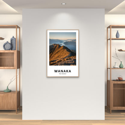 Golden Hour Over Roys Peak, Wānaka Travel Poster Print Wall Art - Bella Home Decor