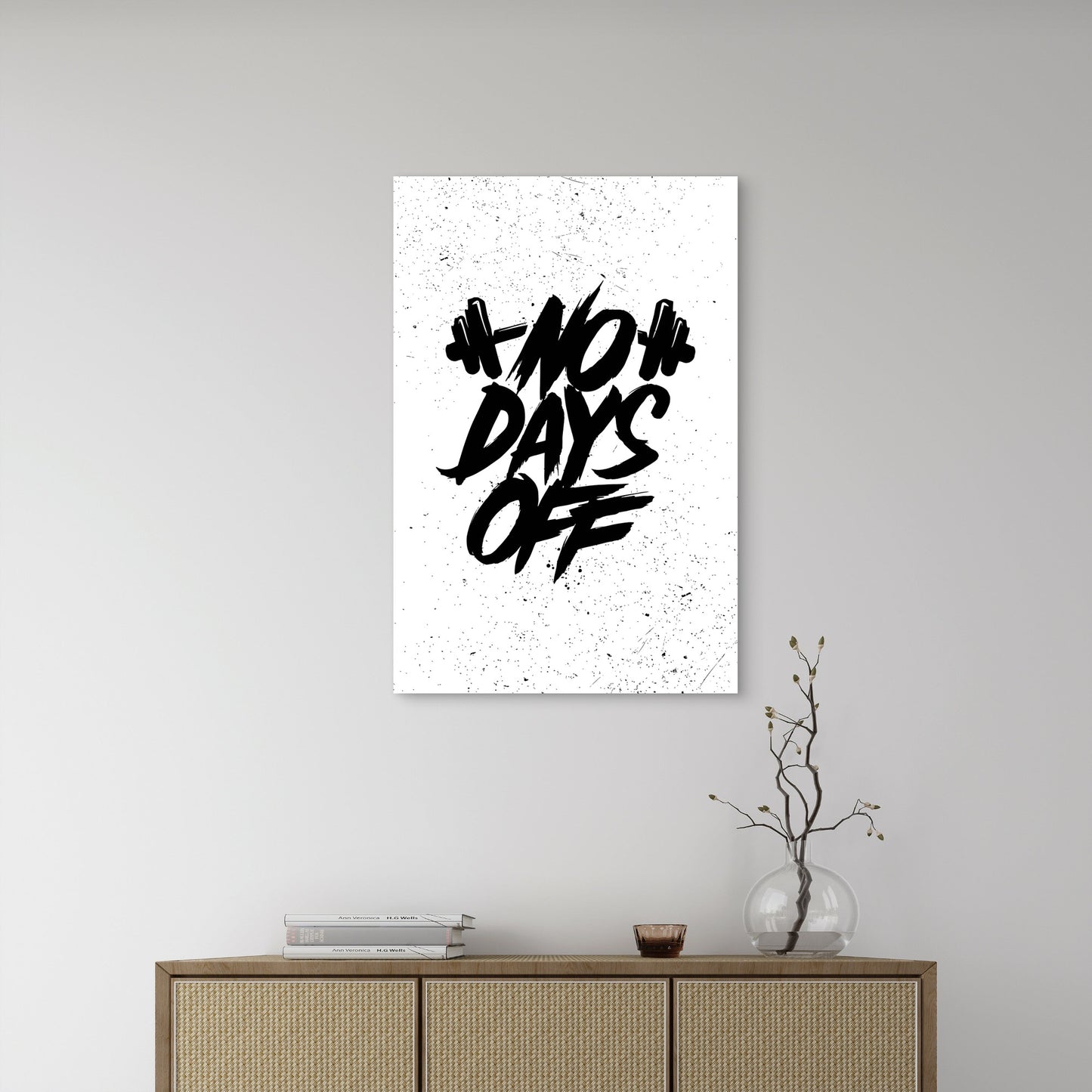 No Days Off Gym Fitness Motivational Typography 5mm thick Plastic Poster Ready to Hang 90x60cm