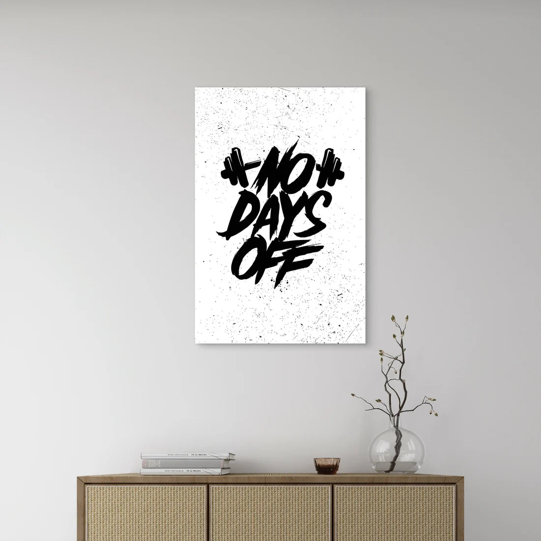 No Days Off Gym Fitness Motivational Typography   40x60cm Metal Print Ready to Hang