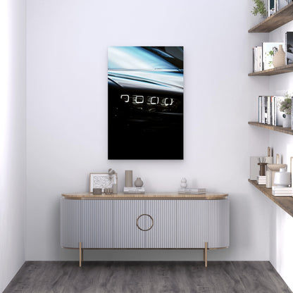 Front Headlight Of A Bugatti Chiron Hypercar 40x60cm Metal Print Ready to Hang