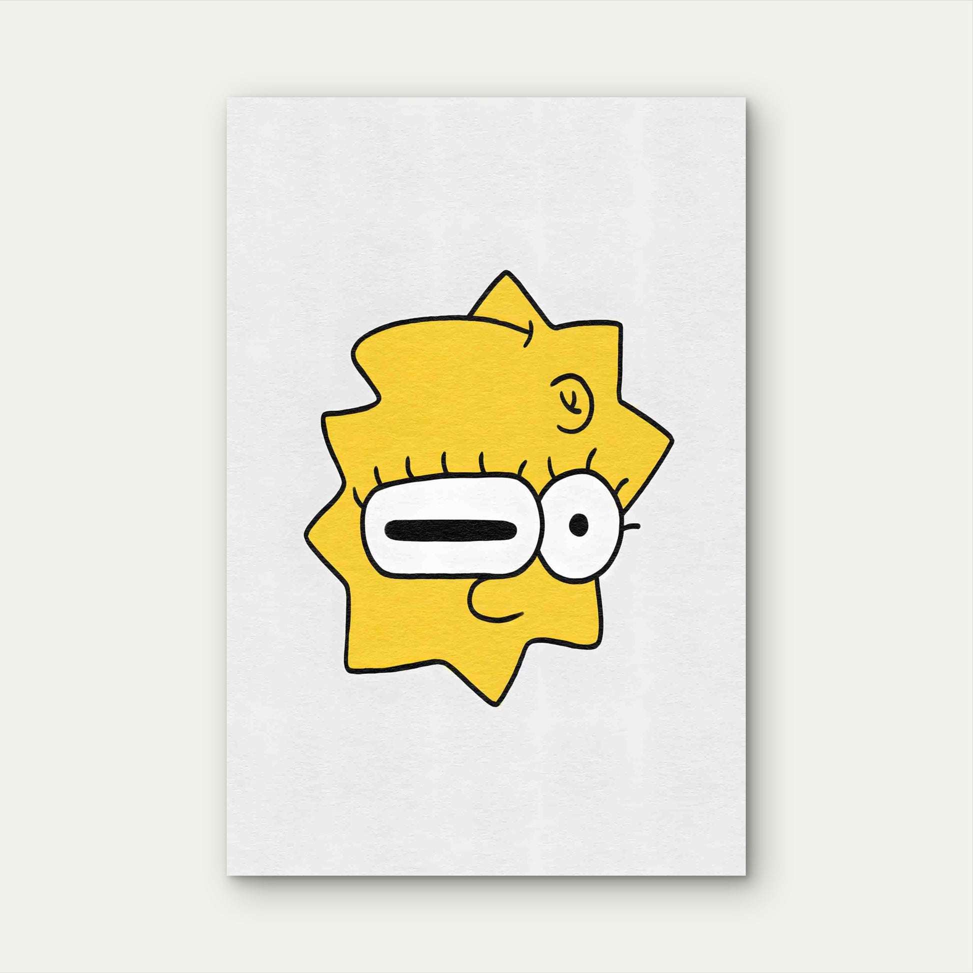 Spiky Yellow Cartoon Modern Pop Art 40x60cm Metal Print Ready to Hang - Bella Home Decor