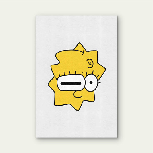 Spiky Yellow Cartoon Modern Pop Art 40x60cm Metal Print Ready to Hang