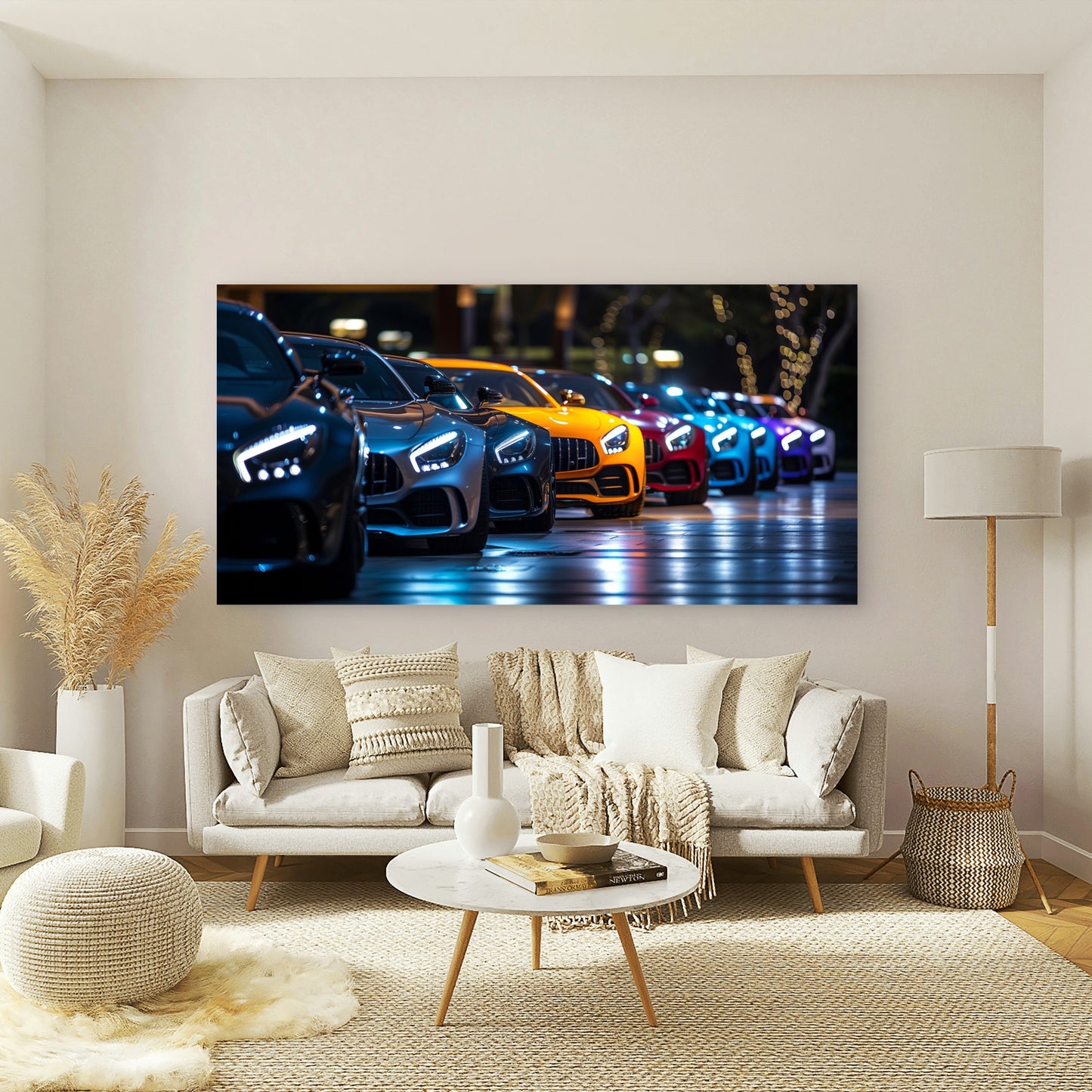 Colorful Mercedes AMG GT Lineup Wall Art Canvas Office Home Room Framed 120x60cm