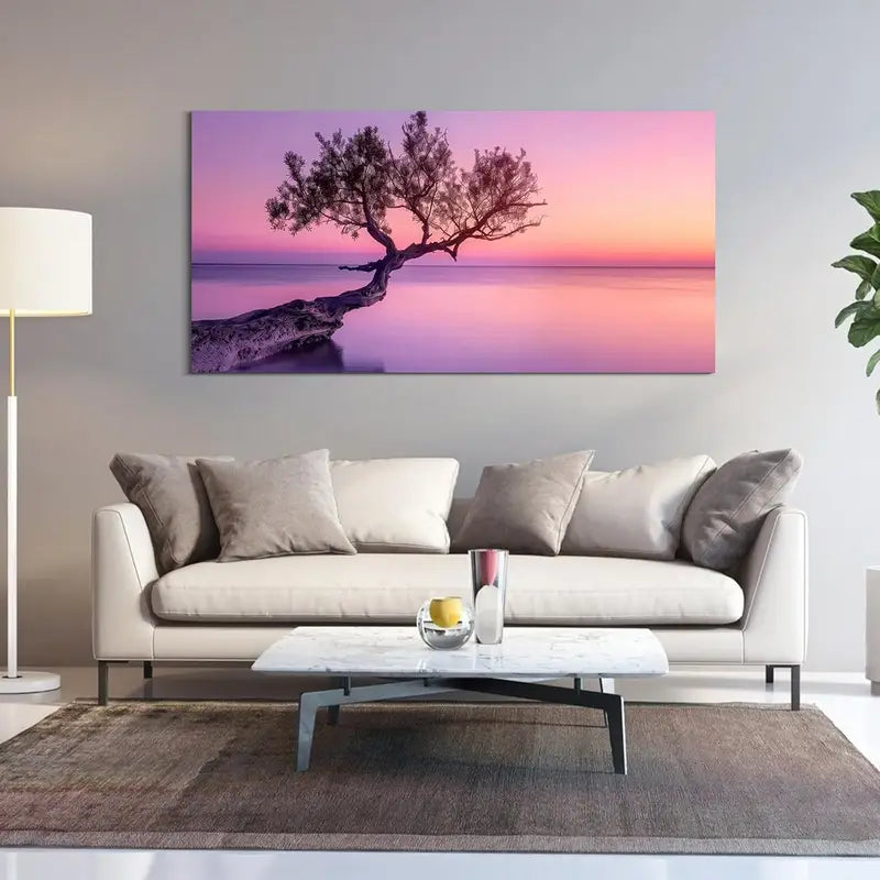 Beach Ocean Sunset Coastal Seaside Wall Art canvas office home room framed 120x60cm - Bella Home Decor