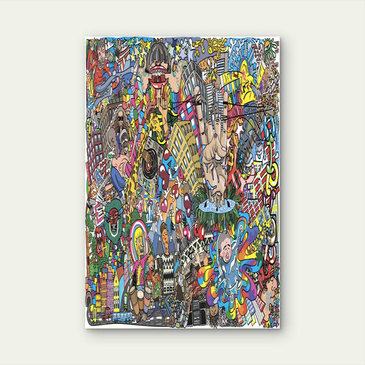 Chaos And Rhythm In The City 40x60cm Metal Print Ready to Hang
