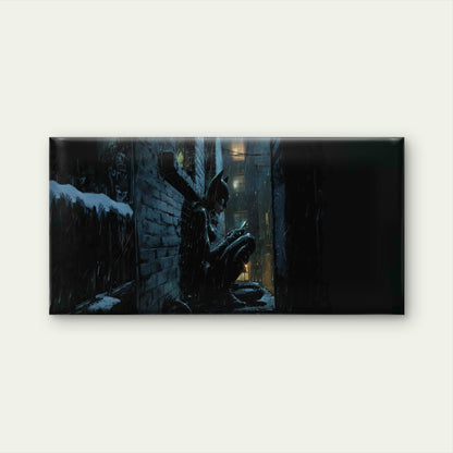 Gothic Noir Alley Rainy Artwork Wall Art Canvas Office Home Room Framed 120x60cm