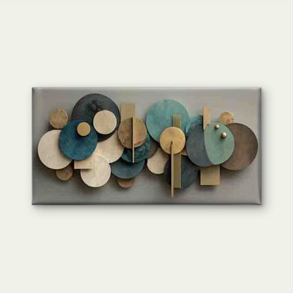 Abstract Geometric Circles Wall Art Canvas Office Home Room Framed 120x60cm