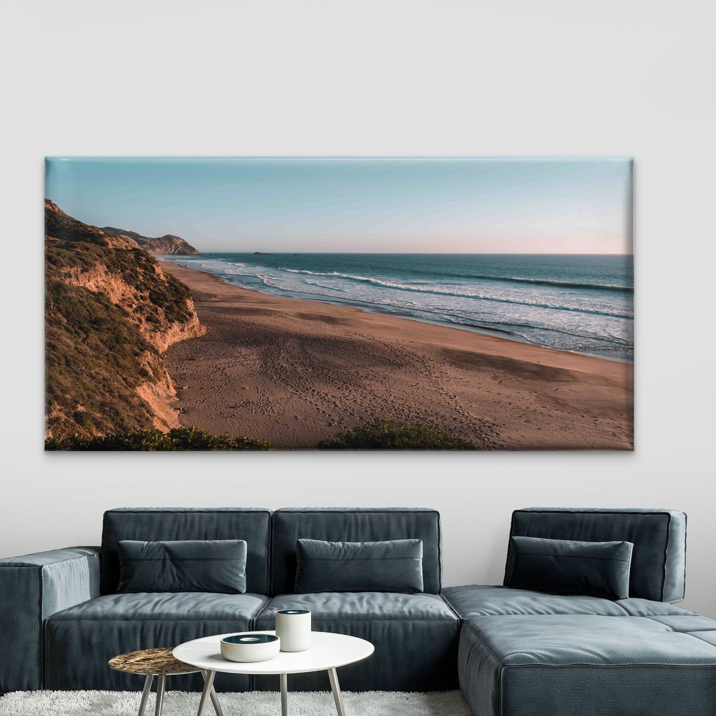 South North Beach Point Reyes Wall Art Canvas Office Home Room Framed 120x60cm
