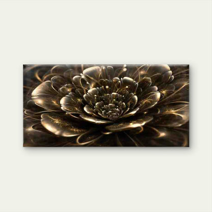 Abstract Golden Flower Wall Art Canvas Office Home Room Framed 120x60cm