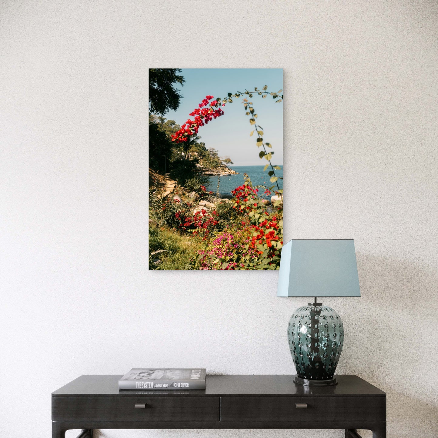 Scenic Tropical Coastline View 60x90cm Metal Print Ready to Hang