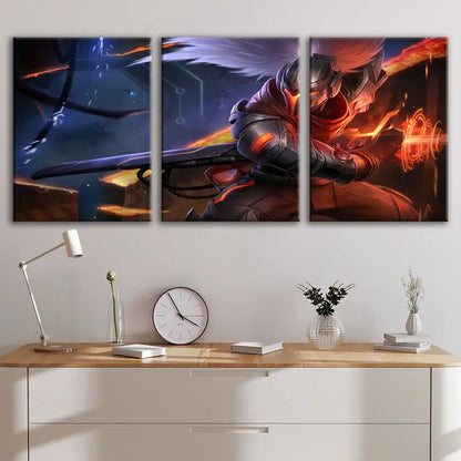 3pcs Yasuo Wind Sword Master Theme Wall Art Set Canvas Framed 40x60cm - High Quality Print 100% Australian Made Wall Canvas Ready to Hang