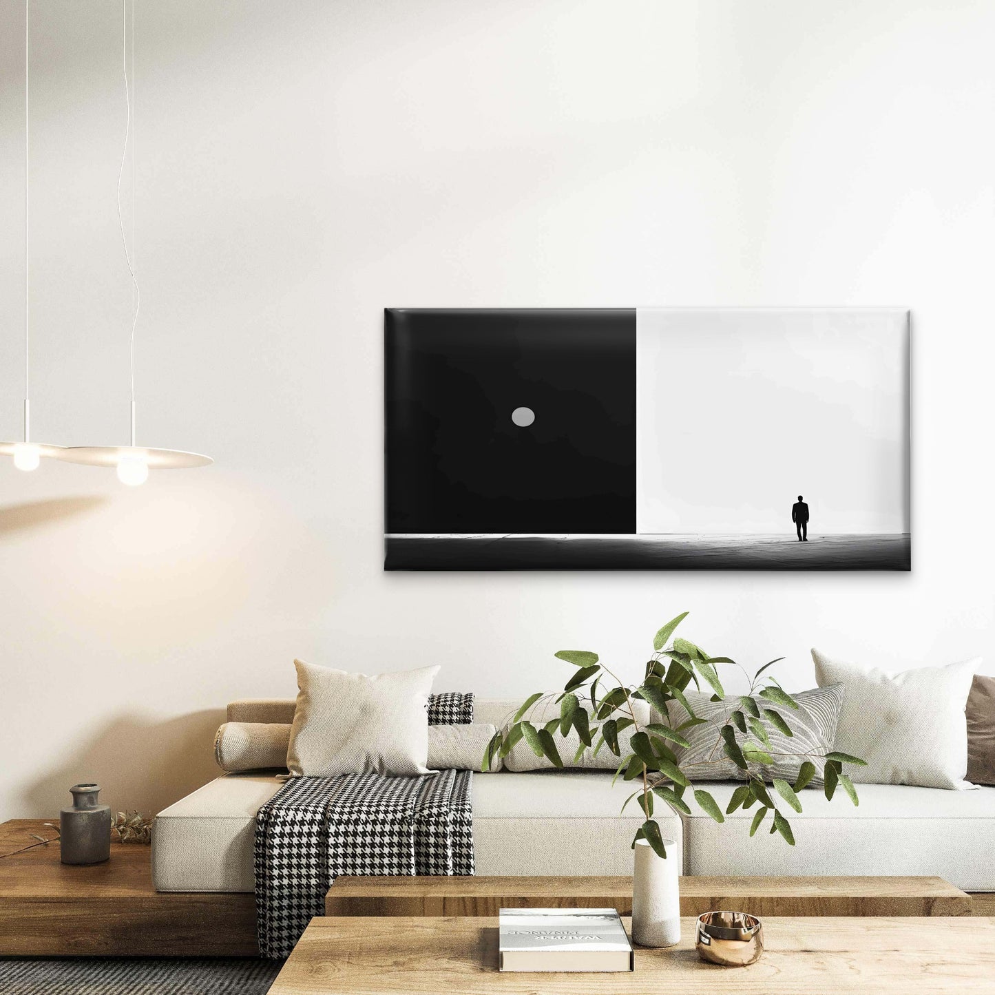 Person In A Dark Room Wall Art Canvas Office Home Room Framed 120x60cm - Bella Home Decor
