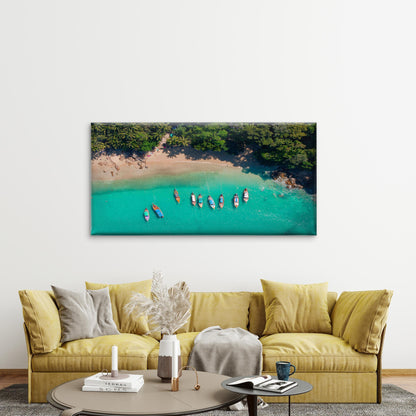 Aerial View Travel Landscape Wall Art Canvas Office Home Room Framed 120x60cm - Bella Home Decor