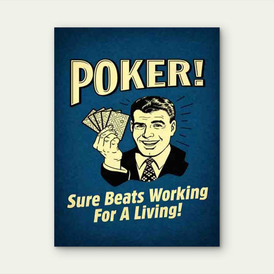 Poker Fun Artwork 60x90cm Metal Print Ready to Hang