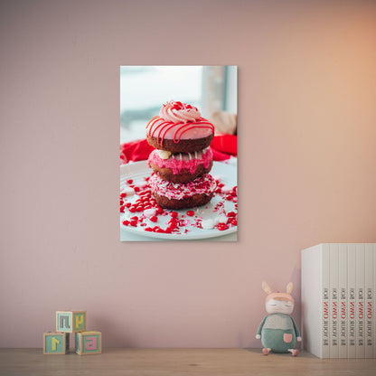 Stack Of Three Donuts Decorated 60x90cm Metal Print Ready to Hang