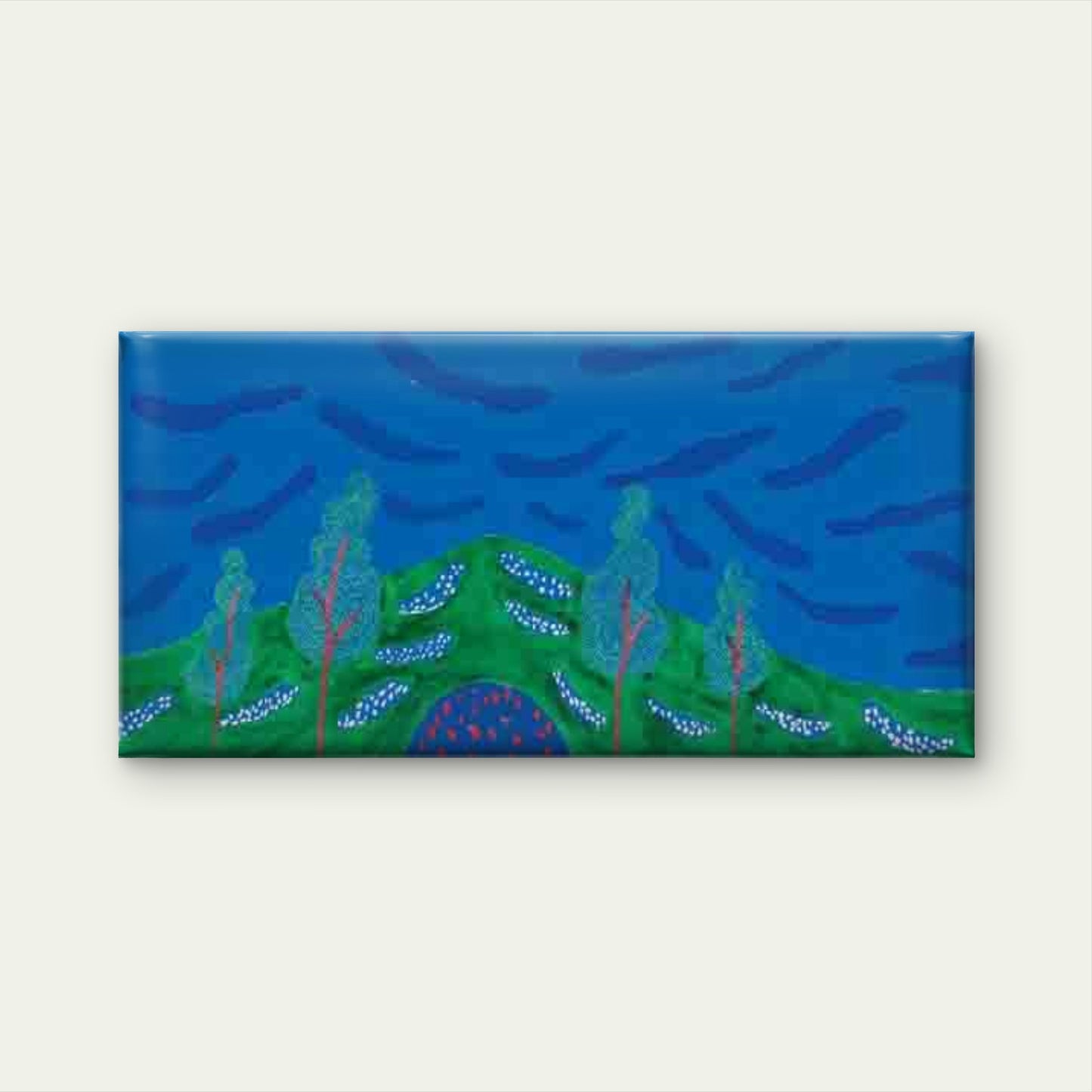 Abstract Landscape with a Blue Wall Art Canvas Office Home Room Framed 120x60cm - Bella Home Decor