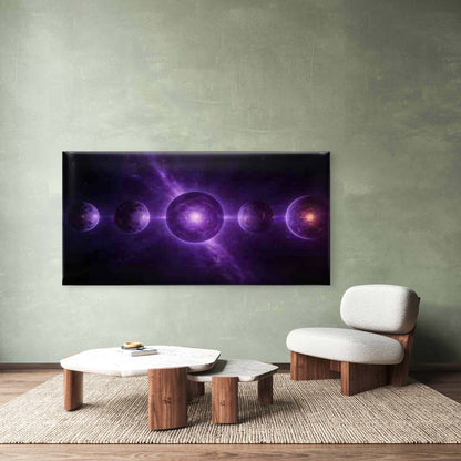 Purple Cosmic Galaxy Wall Art Canvas Office Home Room Framed 120x60cm - Bella Home Decor