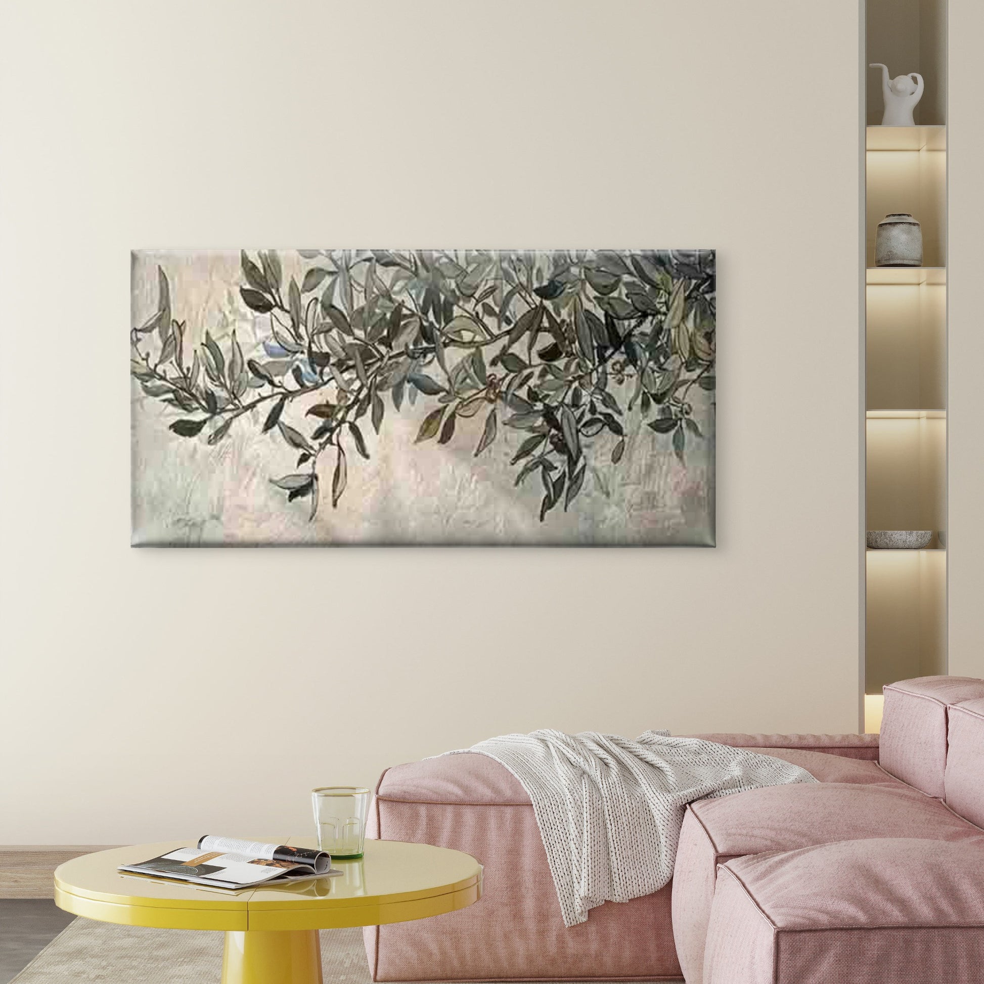 Abstract Autumn Leaves Wall Art Canvas Office Home Room Framed 120x60cm