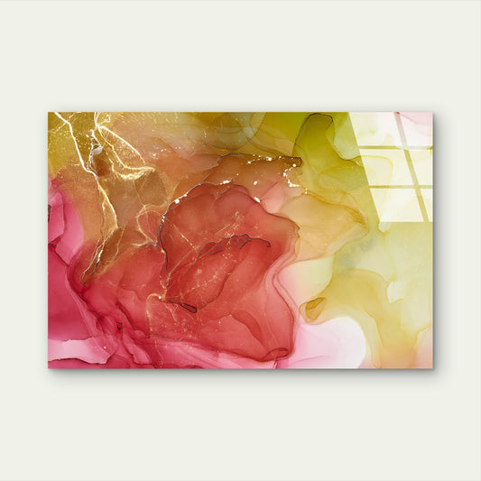 Abstract Alcohol Ink Tempered Glass Printing Wall Art Australian Made Quality