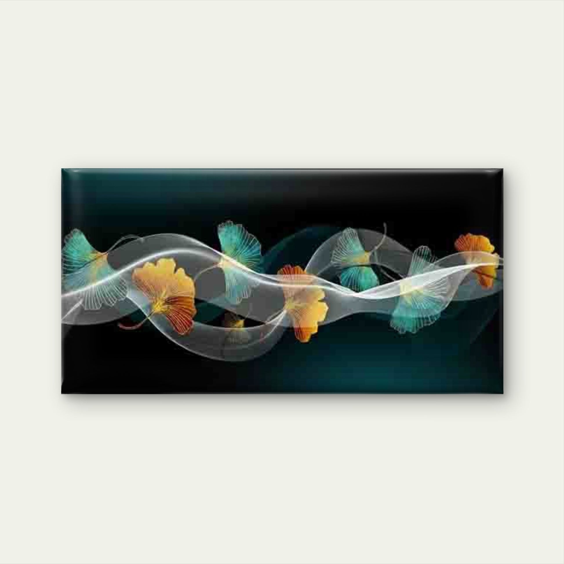 Ginkgo Leaves Swaying Wall Art Canvas Office Home Room Framed 120x60cm - Bella Home Decor