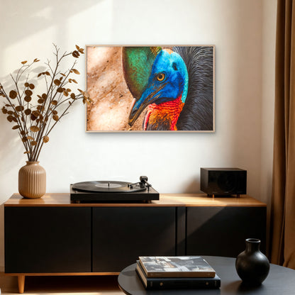Cassowary Bird Portrait Wall Art Decor 100% Australian Made