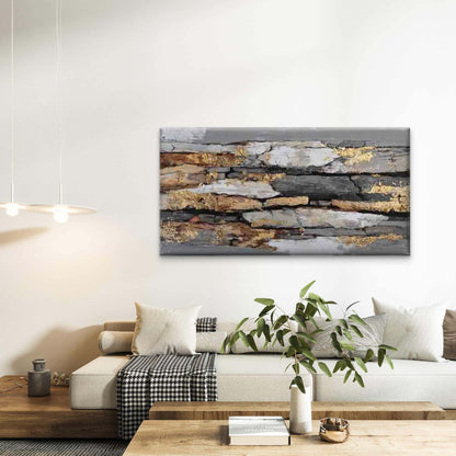 Abstract Painting of Cracked Wall Art Canvas Office Home Room Framed 120x60cm - Bella Home Decor