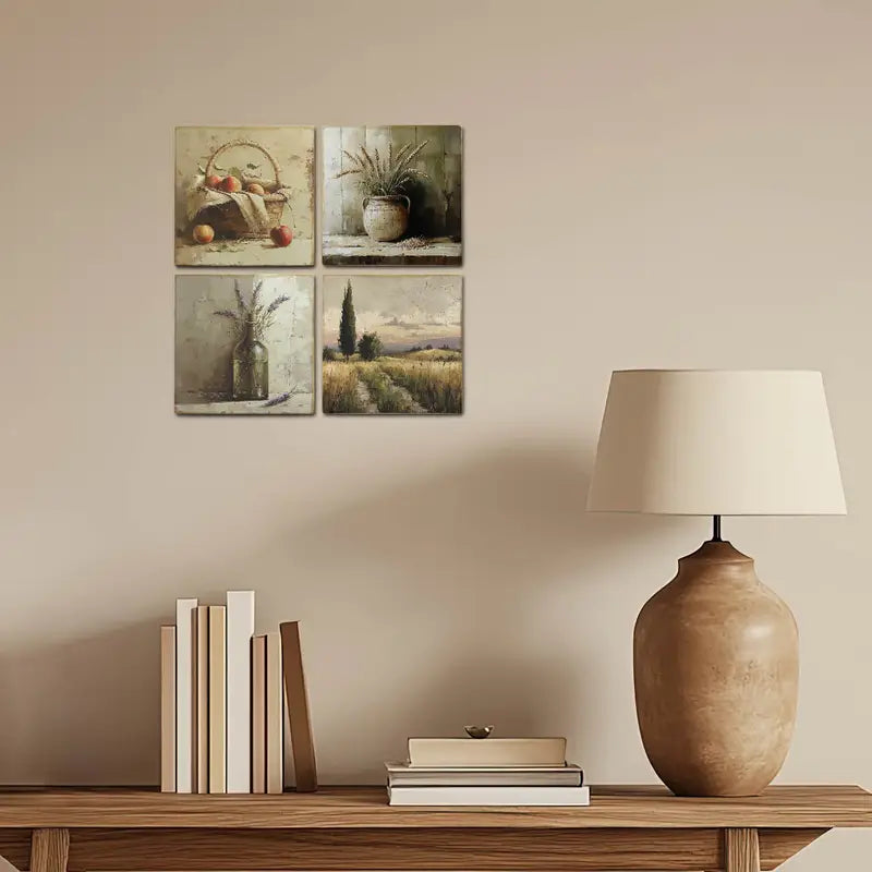 4pcs Fruit Busket Wall Art Canvas Framed - Bella Home Decor