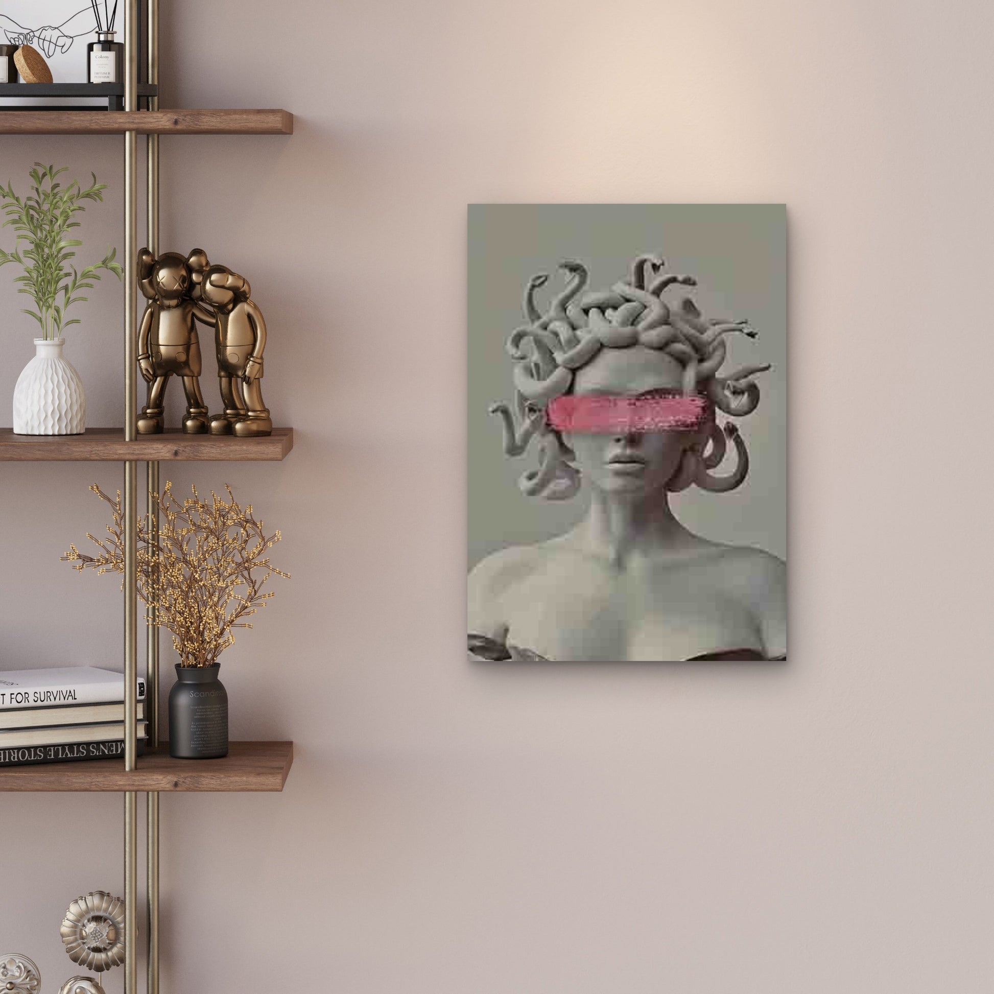 Medusa with Snakes Mythological Art 60x90cm Metal Print Ready to Hang - Bella Home Decor