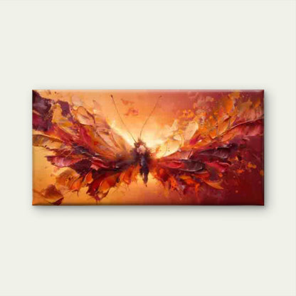 Abstract Fiery Butterfly Art Wall Art Canvas Office Home Room Framed 120x60cm - Bella Home Decor