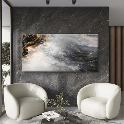 Elegant Marble Artwork Modern Wall Art Canvas Office Home Room Framed 120x60cm - Bella Home Decor