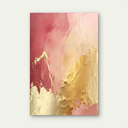 Abstract Palette Gold Veins Bright Pastel 40x60cm Metal Print Ready to Hang