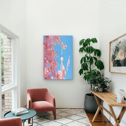 Spring Splendor At Tokyo Skytree 60x90cm Metal Print Ready to Hang - Bella Home Decor