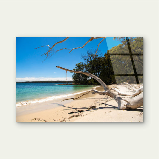 Scenic Jervis Bay Coastal Tree Dock Acrylic Glass Printing Wall Art Australian Made Quality
