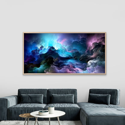 Vibrant Cosmic Smoke Clouds Wall Art Canvas Office Home Room Framed 120x60cm